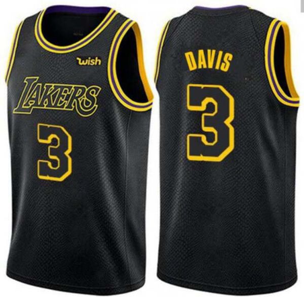 

menlosangeleslakers#anthony#3#davis#core player basketball jersey, black version of the stitched embroidered basketball jersey
