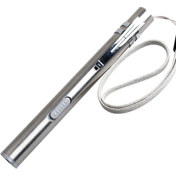 

stainless steel highlight pen shape usb charging mini led lithium battery