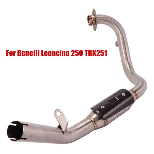 

exhaust system front link pipe escape header tube connecting section slip on for benelli leoncino 250 trk251 motorcycle