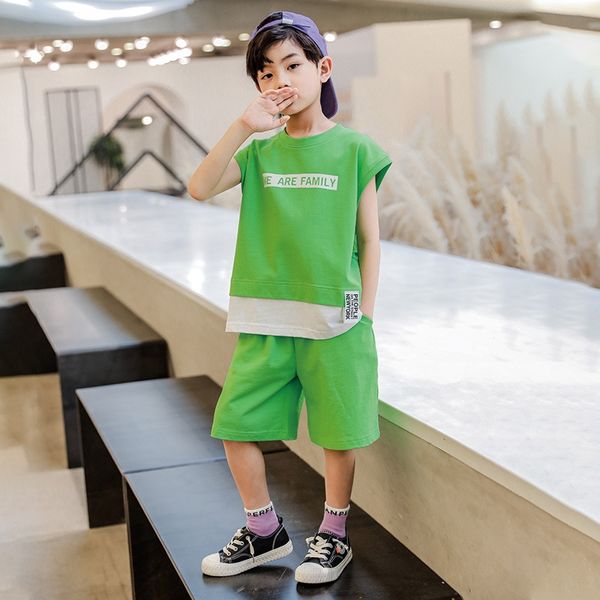 

v8iyr boys' suit 2020 new fashionable boys' short-sleeved 10-year-old middle boy eve summer clothes 2020 eve and large children&#0