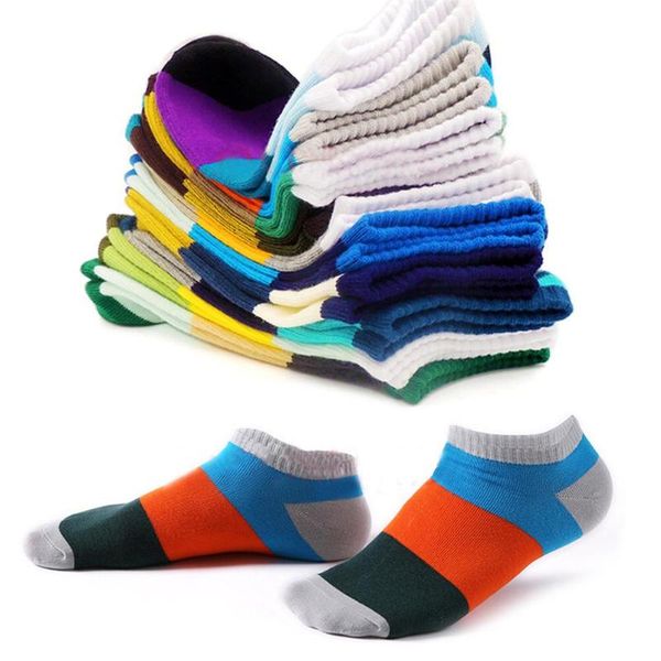 

5pairs men color block strips breathable sweat absorbent low cut ankle socks men sweat absorbent low cut ankle socks, Black