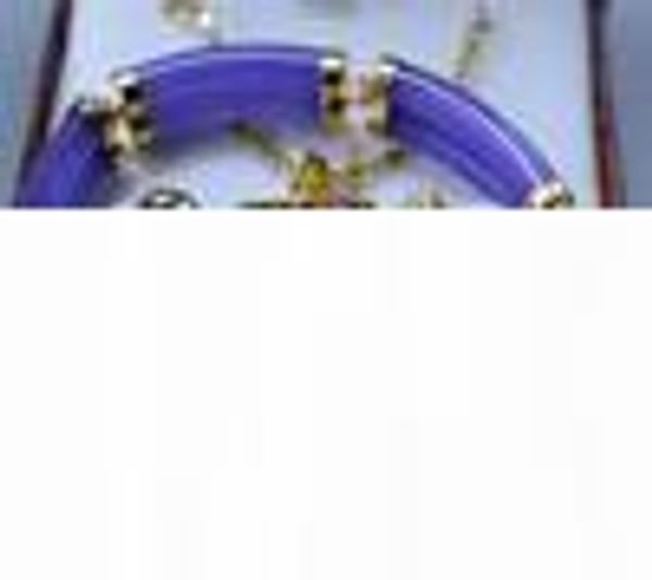 

wholesales -noblest genuine purple jade pendant earring bracelet&chain ing, Black