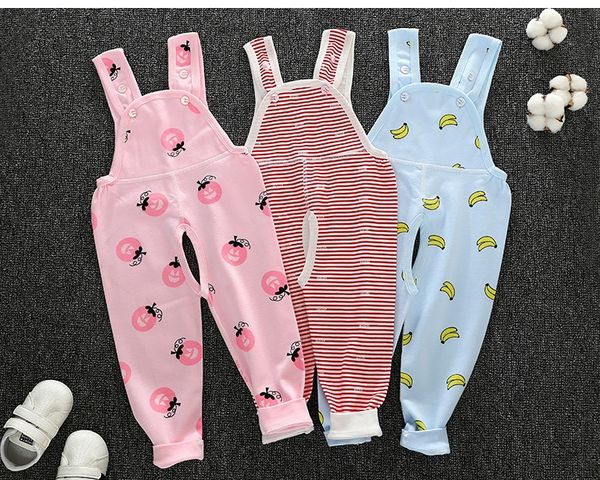 

2019 clothing jumper crawler panty autumn new baby straps pants autumn men's and women's pure cotton pants children's and chi, Blue