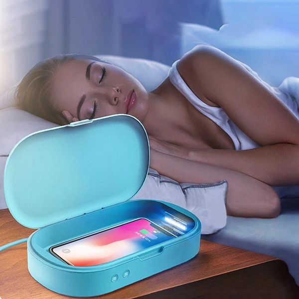 

share to: bakeey qc3.0 uv disinfection box portable smart wireless charger mobile phone mask glasses sterilizer