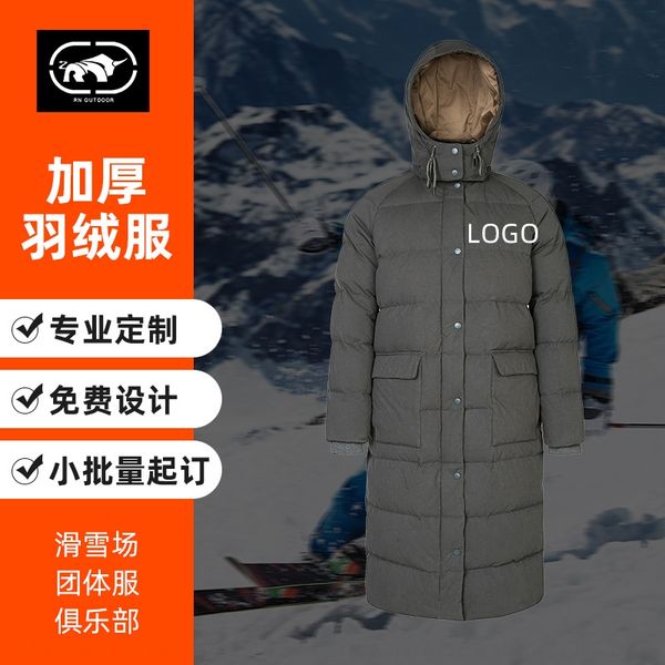 

north outdoor middle and high-end down jacket oem university extended down jacket, Black