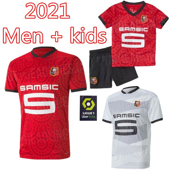 

stade rennais bourigeaud men kids kit 2020 21 rennes home away raphinha soccer jersey niang hunou camavinga grenier football shirt, Black;yellow