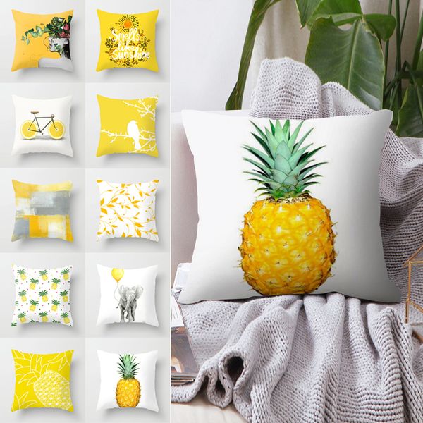 

желтый геометрическая нашивки подушка обложка printed throw наволочка kussenhoes для дома кресло диван автомобиля талия decor наволочка