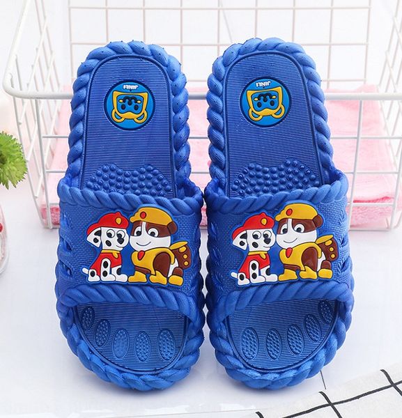 

7zaee new four seasons cute cartoon unobstructed wang wang team one-line drag children' anti-skid soft bottom cartoon selling home boy, Black;grey