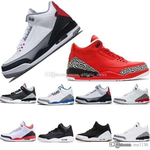 

box] basketball sheos 3s sneakers basketball shoes wolf grey fire red grateful black cement true blue outdoor sports shoes fastion
