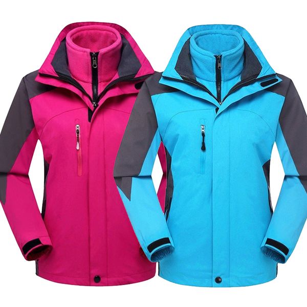 

winter sport waterproof outdoor jacket women climbing camping hiking jackets skiing windbreaker coat thermal snowboard coats, Blue;black