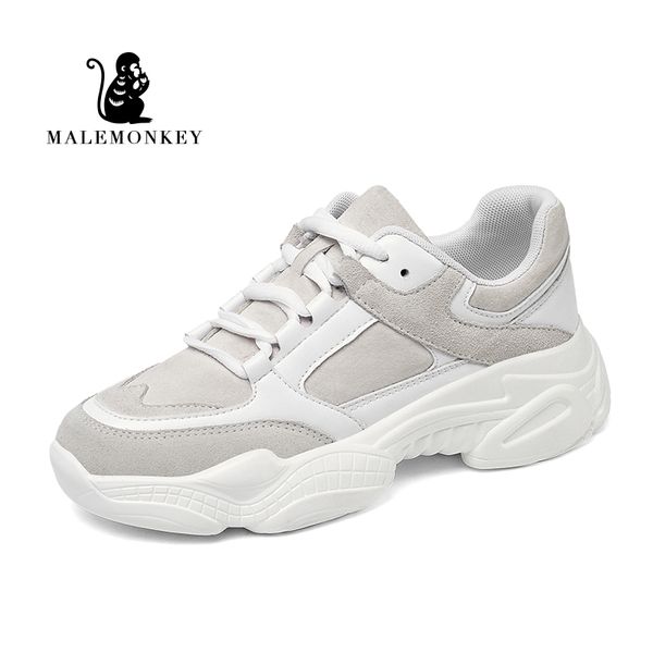 

2020 new autumn women casual shoes fashion comfortable beige sneakers lady thick bottom genuine leather lace-up flats shoes, Black