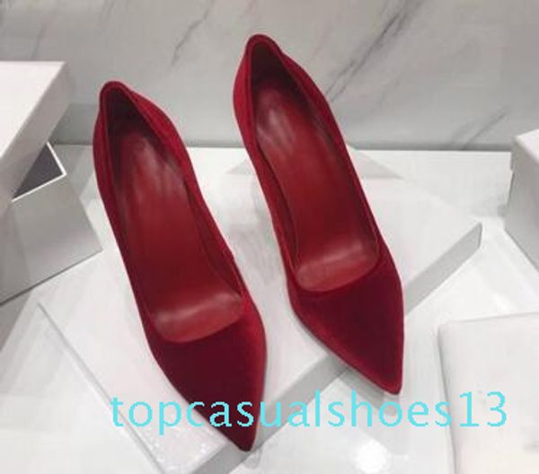 

2019 zsd fashion luxury designer women shoes red bottom high heels 8cm 10cm 12cm nude black red leather pointed toes pumps dress shoes 6 t13