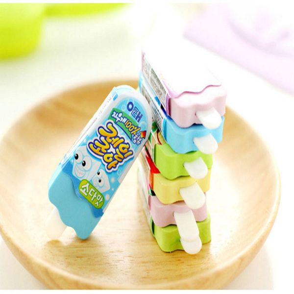 

2 lot creative erasers ice cream cute kawaii 3d pencil eraser escolar goma de borrar rubber for kids gift school supplies hj2009 bluuh