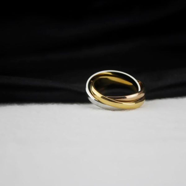

women multi-layer thin rings men male gold 3 circle ring wedding engagement jewelry, Golden;silver