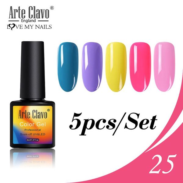 

arte clavo 5pcs/set gel nail polish oil 8ml summer red pink blue white color vernis gel polish lacquer uv nail art soak off