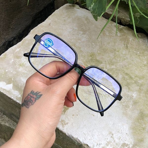 

qianyai new tr90 anti-blu-ray computer eye myopia protection plain lens plug-in glasses large frame myopia glasses frame, Silver