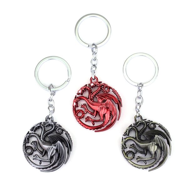 

movie seriers game of throne house stark keychain 3 colors alloy the song of and fire targaryen badges keyring gift, Silver