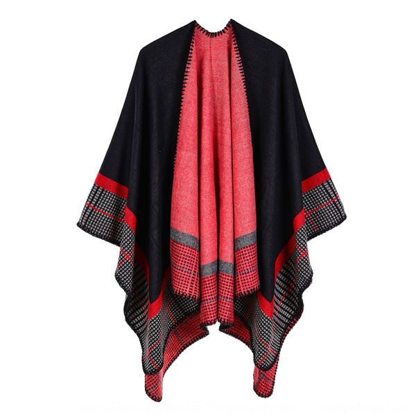 

women's striped small square cashmere acrylic warm air conditioning shawl sunshade warm cloak western tourism cloak, Blue;gray