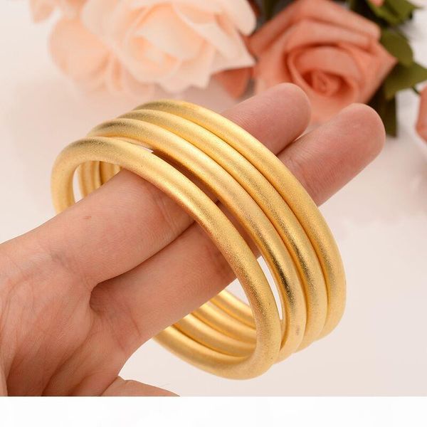 

a 24 k fine gold gf dubai bracelet africa arab items 4 pieces assemble wholesale fashion dubai abrasive blasting bangle jewelry, Black