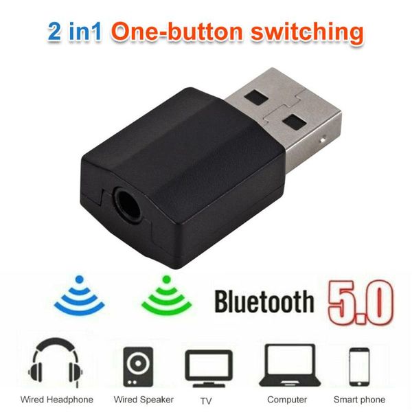 

usb bluetooth 5.0 audio adapter transmitter receiver for tv/pc car aux speaker