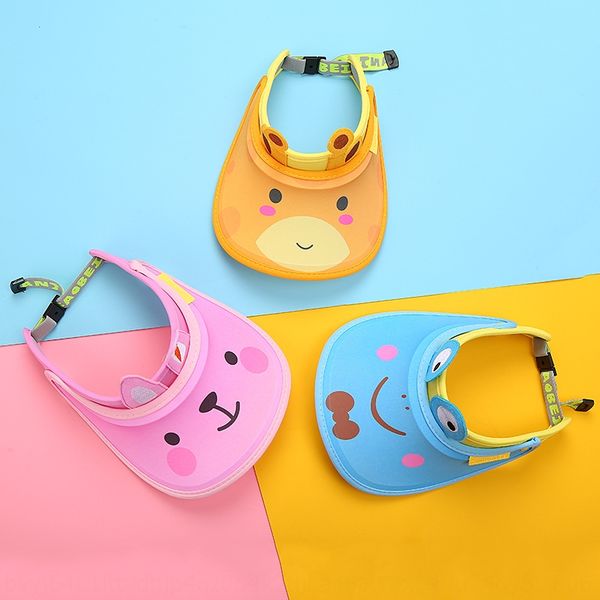 

children's male sunscreen sunshade sunscreen and female children's empty hat cartoon sun hat sunshade ice sleeve, Blue;gray