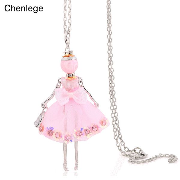 

chenlege new arrival women long pendants cute necklaces charms female big choker classic design chains jewelry necklace gifts, Silver