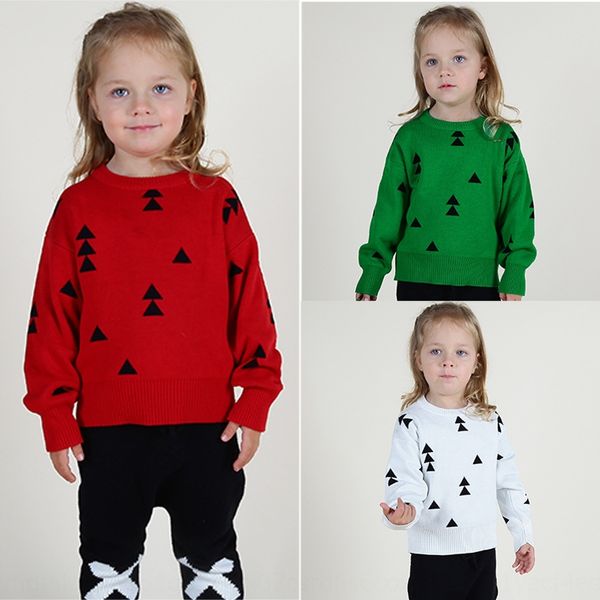 

ins new sweater triangle christmas tree children's clothing pullover bobo same knitted pullover children's clothing, Blue