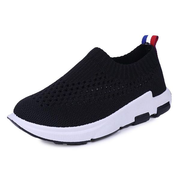 

spring new kids sport shoes children knit mesh breathable sneakers for boy girl running shoes soft comfortable casual socks shoe, Black