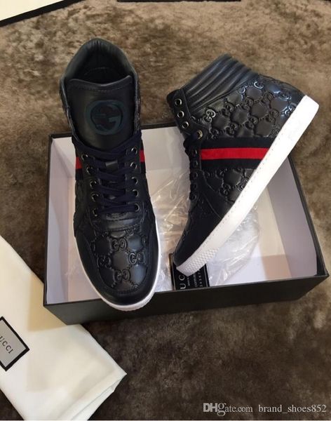 

2020 latest black leather high casual shoes men casual shoes fashion trend comfortable shoe size 38-45 type 39745400617ab