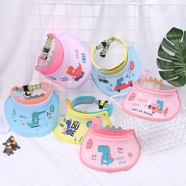 

summer coat children's sun girls uv-proof men's and women's sun hat empty hat dinosaur empty top, Blue;gray
