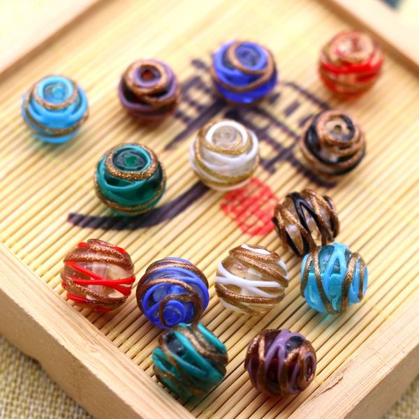 

zdell handmade coil silk colored glaze beads japanese-style scattered diy bracelet beads ancient style colored glaze bead diy bracelet earri, Silver