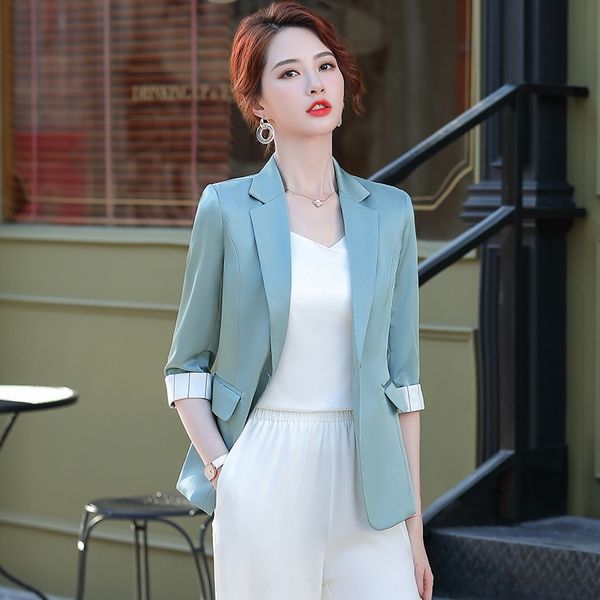 

korean style small suit women's summer thin cropped sleeve short jacket jacket short 2020 new vertical style small suit, White;black