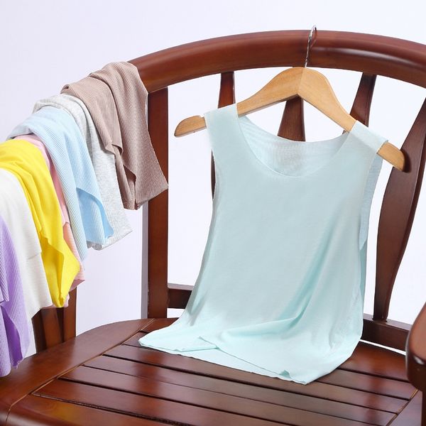 

детский бесшовные летние модальных мальчиков вырезать 50 штук жилет рубашки жилет орхидеи сущность модальный базовой рубашки, Blue