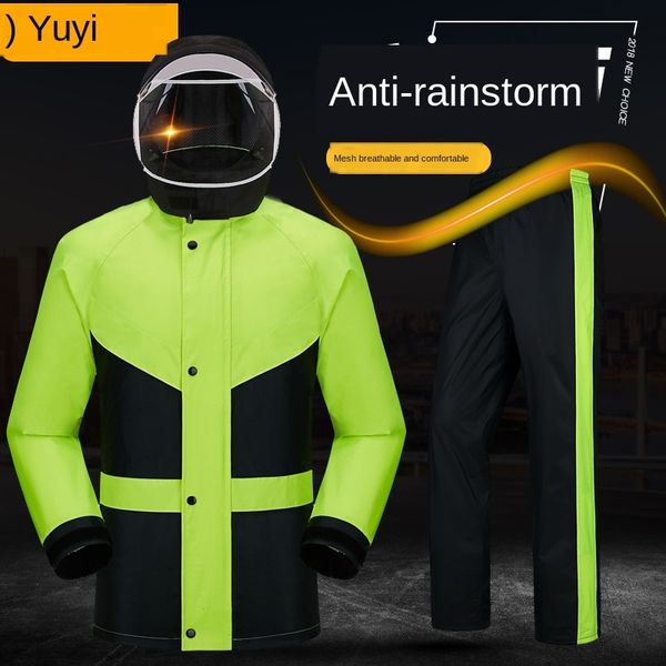 

777kz electric car raincoat and rain pants suit cycling motorcycle motorcycle bicycle electric bicycle men's and women's single fa, Black