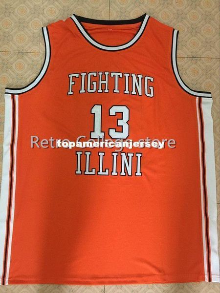 

#13 kendall gill fighting illini high school basketball jersey all size stitched stitched customize any name and name xs-6xl vest jerseys, Gray