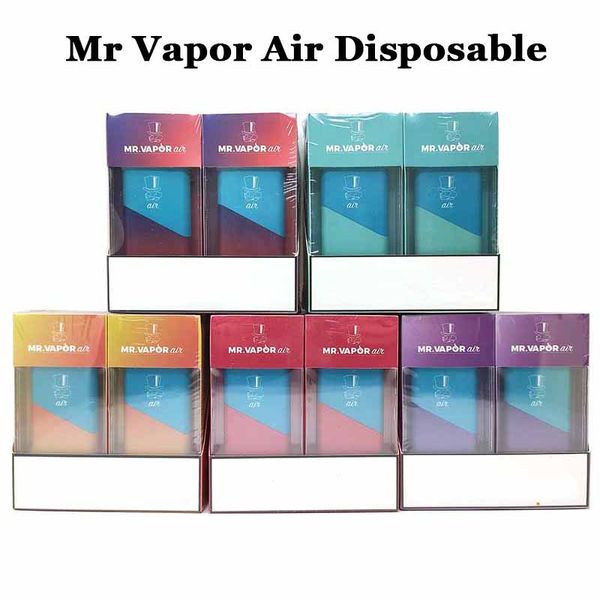 

Г-н Vapor воздух Плоский одноразовое устройство 450mAh Vape Pen 600 пуфы Предварительно заполненные E Сигарета 8 цветов высокого качества Одноразовый испаритель