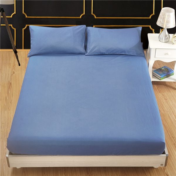 

fitted sheet bed cover fitted cover mattress protection solid color brushed cloth polyester fabric suitable western style vt1405