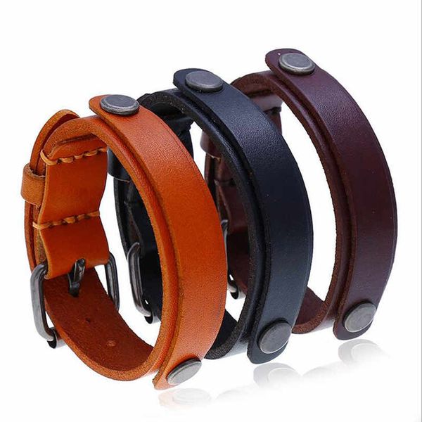 

new arrival punk black brown man leather bracelets bracelet with brand man jewelry charm bracelets men wear pulseira punk