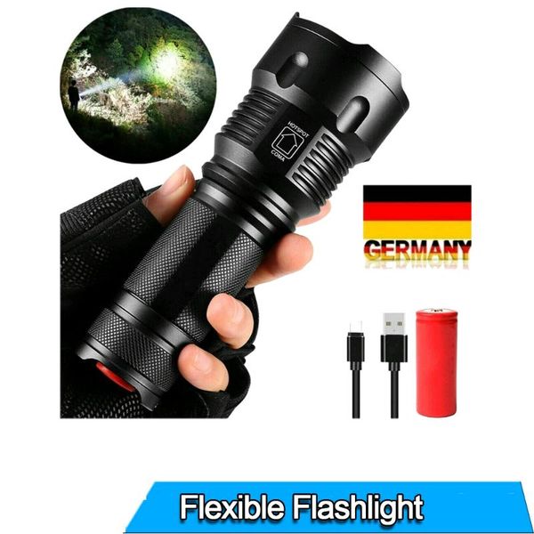 

aluminum alloy tactical outdoor camping usb rechargable waterproof led torch