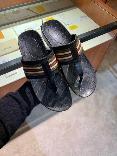 

2020 latest black leather casual slippers men casual shoes fashion trend comfortable shoe size 38-44 type 39745400610ab