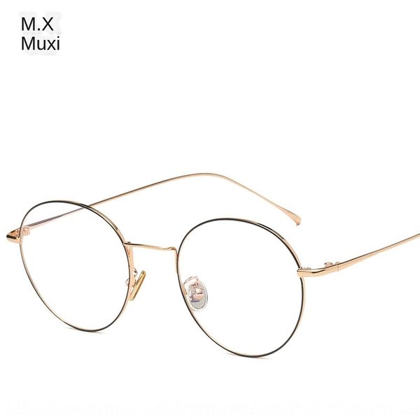 

texture metal round frame myopia frame personalized myopia artistic glasses men's and women's fashion plain glasses, Silver