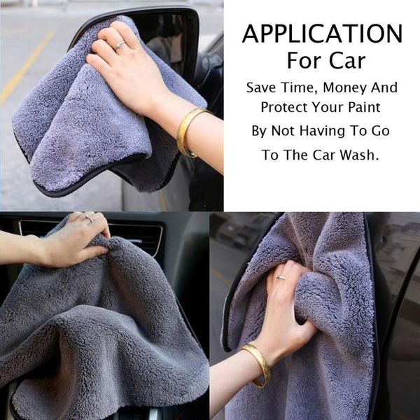 

1200gsm car detailing microfiber towel 3pcs car cleaning water absorption drying cloth auto cleaning tools care cloth