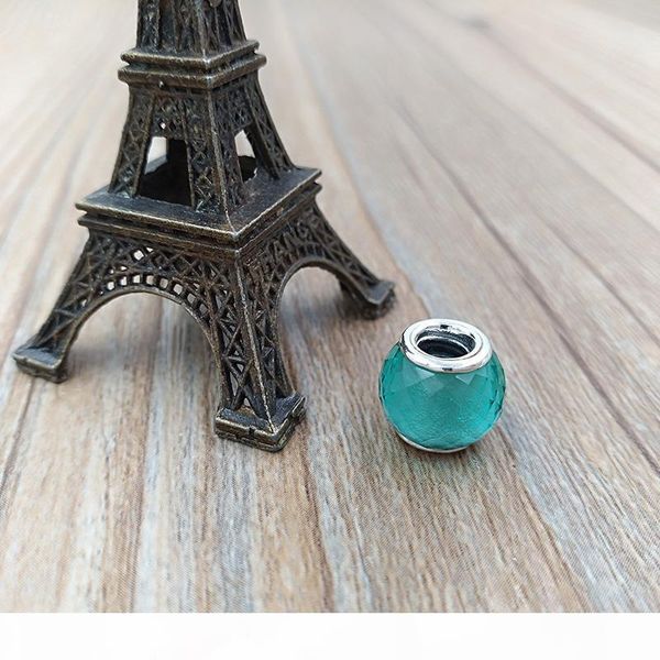 

s authentic 925 sterling silver beads petite facets green glass bead charms fits european pandora style jewelry bracelets &necklace 791, Bronze;silver