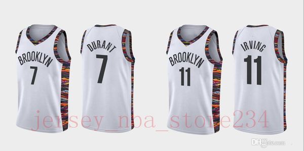 

2020 city mens edition vancouver brooklynets vintage 7 kevin durant jersey 11 kyrie irving white basketball jerseys edition city, Blue;black