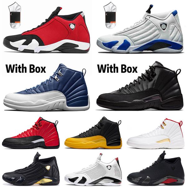 

12s xii jumpman stone blue mens basketball shoes winterized wntr 14 14s gym red hyper royal university gold canday cane trainers sport shoes, White;red