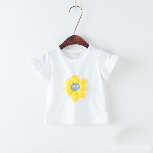 

yvo9z лето 1-летняя женщина хлопка младенца 2 младенца короткий рукав девушки в западном стиле хлопка футболки футболки одежда 3 детская лет, Blue