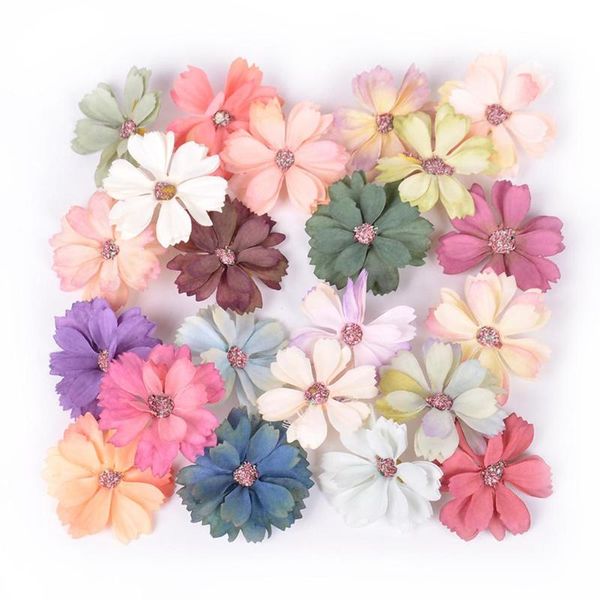 

50pcs многослойных моделирование поддельных головок цветка diy аксессуары главной партия декор цветочные аксессуары праздничный декор искусс