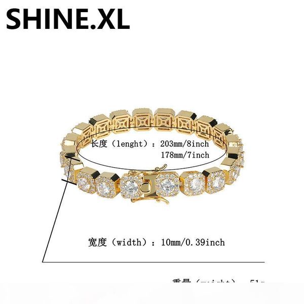 

hip hop iced out мужские браслеты цепи круглый циркон плам золото серебро покрыло браслеты шарма bling, Black