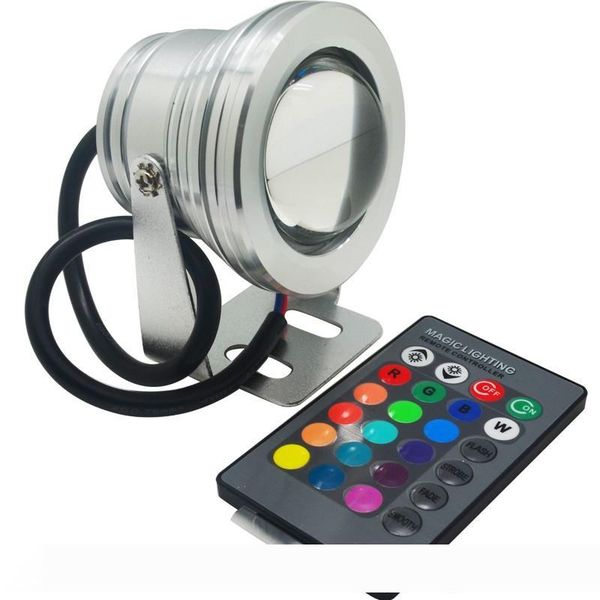 

ip67 waterproof led underwater light 10w rgb lamp dc 12v aquarium swimming pool spotlight aluminum car lighting fish tank remote