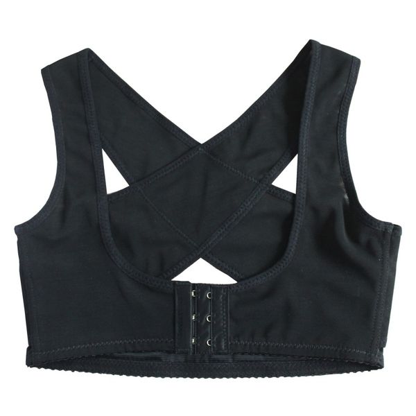 

women body shaper corset belt underwear therapy ortcs health shoulder chest back posture corrector brace strap support, Black;blue
